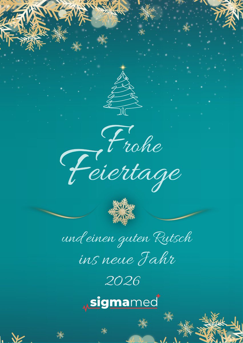 ✨ Frohe Feiertage! Vielen Dank für die vertrauensvolle Zusammenarbeit. Wir wünschen erholsame Tage, Gesundheit und einen guten Rutsch ins neue Jahr 2026. 🎄✨ Wir freuen uns auf die weitere Zusammenarbeit. #FroheFeiertage #GuterRutsch #Sigmamed