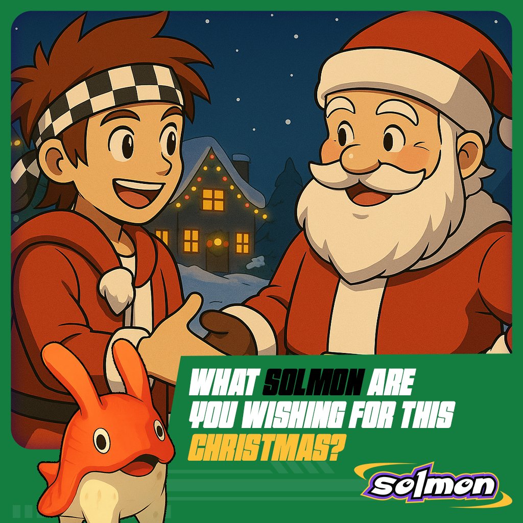 Solmon_io's tweet photo. Christmas tomorrow 🎄

Which Solmon are you wishing for this Christmas? 

#SOLMON #Solana #NFTGaming #Web3Gaming #CryptoGaming #GameFi https://t.co/ryiGUK2Hej