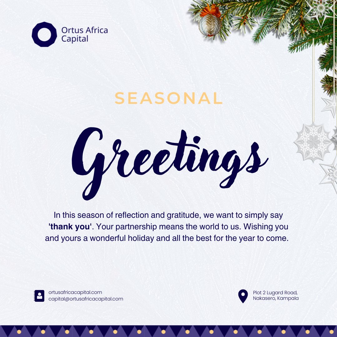 In this season of reflection and gratitude, we celebrate the partnerships that made 2025 remarkable. Thank you for walking this journey with us. Wishing you peace, joy, and prosperity in the year ahead. #EastAfricaFinance #PartnershipsMatter #HappyHolidays #2025Reflections