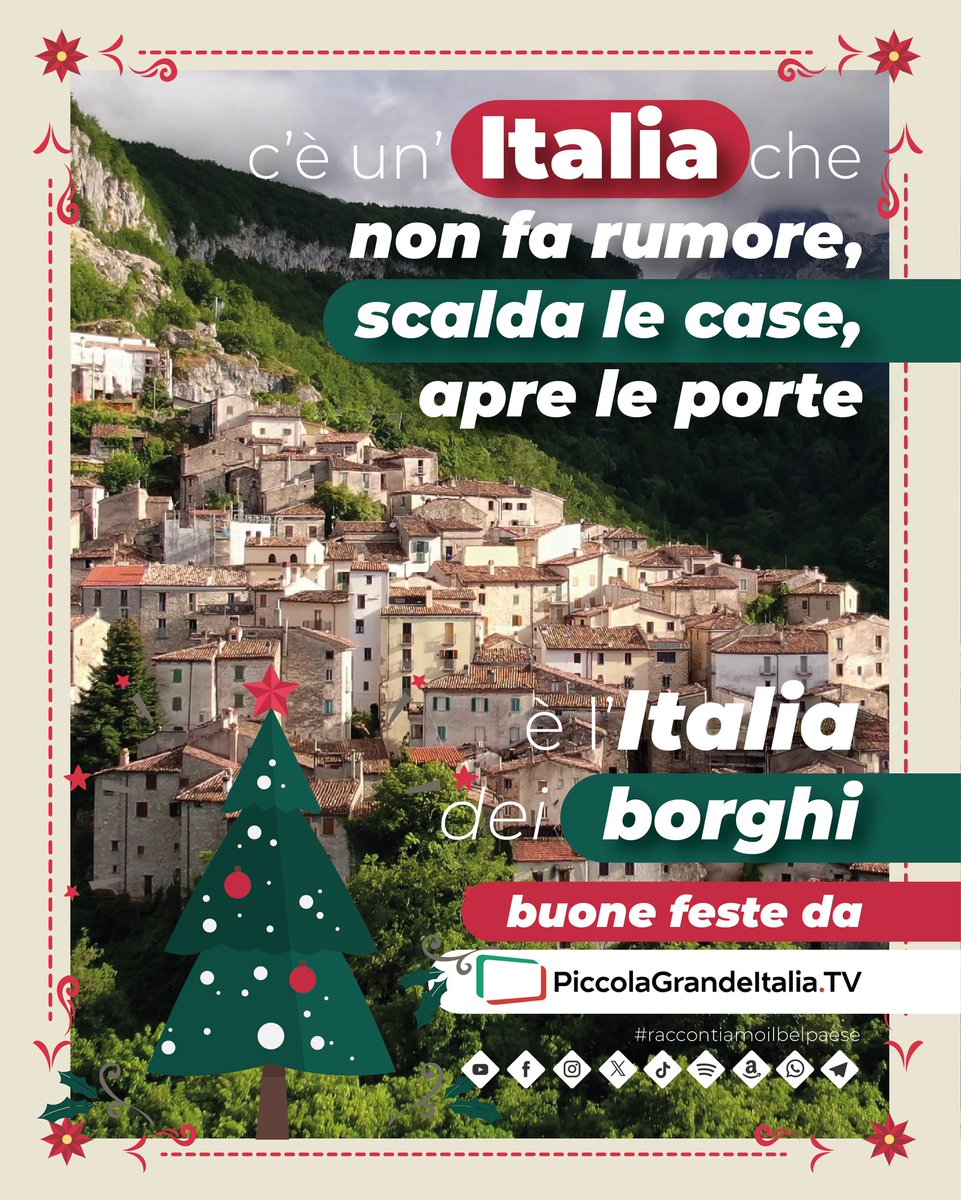 🇮🇹 C’è un’Italia che a Natale parla sottovoce. 

🏞️ A Natale vi auguriamo di rallentare, di scegliere strade secondarie, di perdervi (un po’) per ritrovarvi meglio.

🎄 Buon Natale da PiccolaGrandeItalia.TV

#RaccontiamoilBelPaese
#Italia #Borghi #Documentari #Viaggi #Scoperte
