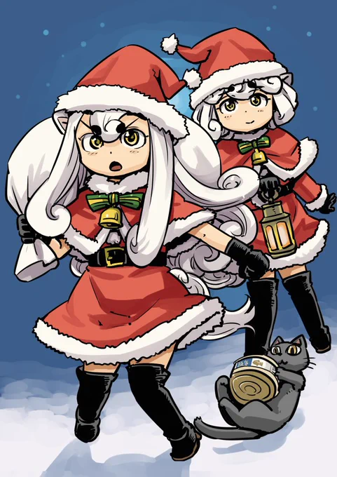クリスマス向けに新規絵を描けそうにないので、過去絵でメリークリスマス #ねこむすめ道草日記