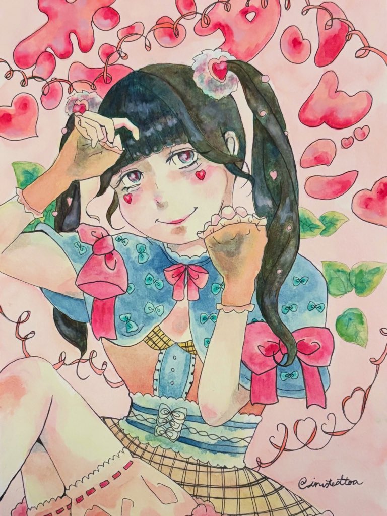 invitedtoa's tweet photo. #illustration 
#FA
#汐りんかくなの
#水彩画
#水彩イラスト

バンもん！の恋汐りんごちゃん
描きました🍎❣️🖌️ https://t.co/GLpS5FICgd