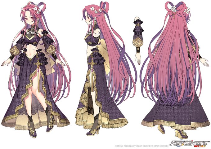 【お知らせ✎】
#PSO2NGS 12月24日配信 ACスクラッチ【ニューイヤーズチャーム'25】にて、東洋風オリエンタルなドレスウェア「オーレリアオリエ」のデザインを担当いたしました!よろしくお願いします🎀🌹 #NGS 