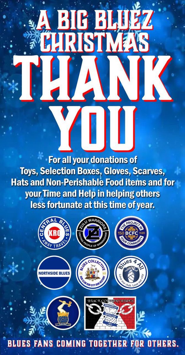 ChrisSinclair21's tweet image. There are some great people around have a great Christmas everyone 💙🤍💙🤍 @BCFC