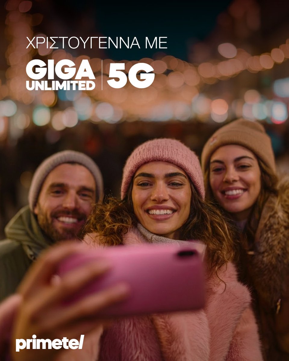 Τις όμορφες στιγμές των γιορτών θέλεις να τις μοιραστείς με όλους 🎄✨
Γι’ αυτό έχεις Giga Unlimited από την Primetel! 📱📶❤️

#Primetel #GigaUnlimited #Xmas #HolidayMoments #ShareTheJoy #StayConnected