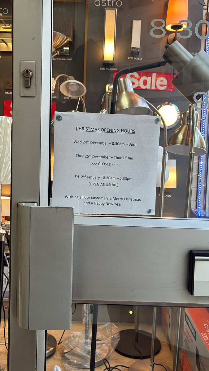 RJElectricals's tweet photo. Christmas Opening Hours #HerneHill #Lighting #Heating #Essentials #XmasLights @hernehillforum @HerneHillSoc https://t.co/HPs1IognUs