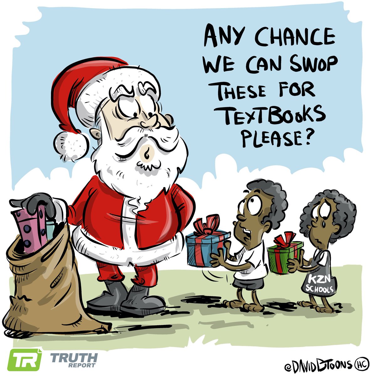DavidDToons's tweet image. Another Christmas, another year of corrpution and exploitation.

Perhaps Santa can give the children textbooks for next year instead of chocolates.

Truth Report wishes you a very merry Christmas and a happy new year!

@TruthReportNews