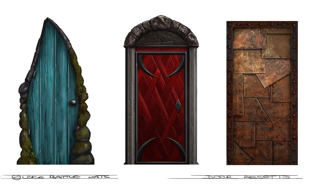 JamesHayball's tweet photo. Merry Xmas Eve, here's some door concepts I did that I still like 🎄 https://t.co/k8IE6JQ1Iu