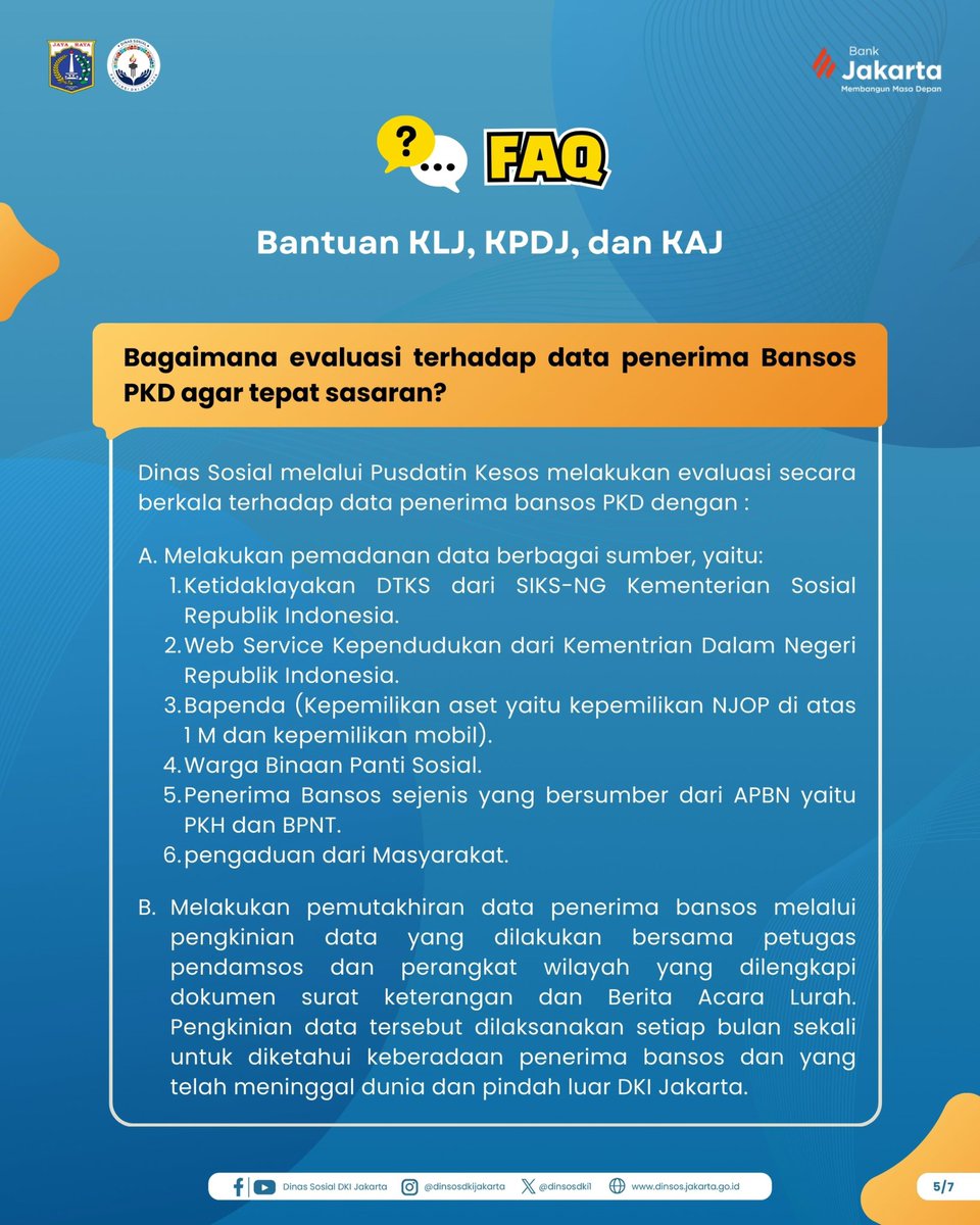 DinsosDKI1's tweet photo. Hai #KawanSosial

Pemerintah Provinsi (Pemprov) DKI Jakarta melalui Dinas Sosial kembali menyalurkan Bantuan Sosial Pemenuhan Kebutuhan Dasar (PKD) kepada penerima manfaat (KAJ), (KLJ), dan (KPDJ) untuk periode Desember 2025.

#dinsosdki #jagajakarta #bansospkd #klj #kaj #kpdj https://t.co/nrnEqHO7xY