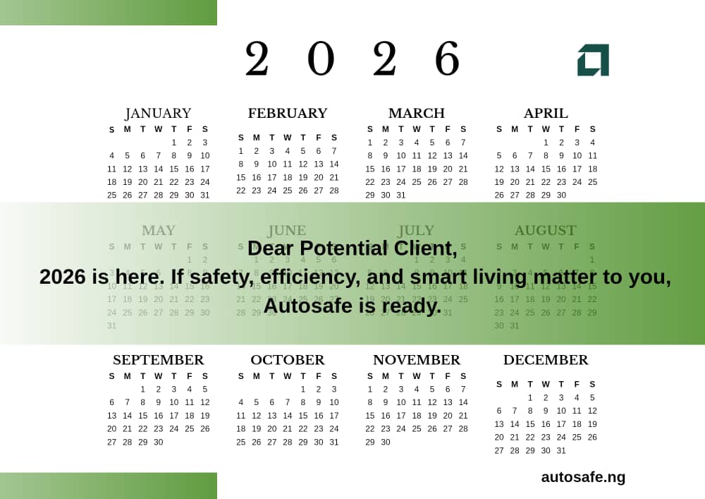 autosafe_ng's tweet photo. We powered homes, automated comfort, secured spaces, and drove the future with solar and EV solutions ⚡🏡🚗

As the year ends, Autosafe is fully ready for the coming year — with even more smart, reliable, and innovative services to serve you better.

Here’s to smarter living, cleaner energy, and a fully automated future.
Autosafe — ready for what’s next. ✨
#HomeAutomation #Solar #EV