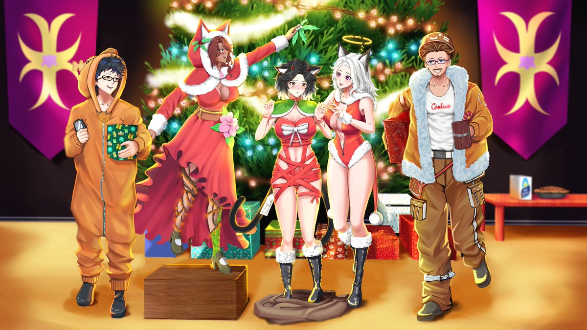 ITS CHRISTMAS "ME" DAY!!!!

It's a time to spend with loved ones and that's what we are doing!!!

These are my freinds <a href="/itsSangHyung/">SangHyung</a> <a href="/AceDarkinGaming/">AceDarkin</a> <a href="/KaiserDonovin/">KaiserDonovin ⭐👑</a> and my <a href="/mimi_blank/">blank</a>!!!!!

Thank you guys for being with me!!!
Art is by <a href="/khione89669/">KHIONE 🌴☀️🐼</a>!!!