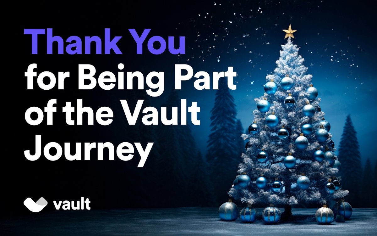 Vault_ist's tweet photo. 🎄 Merry Christmas from the Vault team

Wishing our community a warm, bright holiday season.

Let’s make 2026 count ✨ https://t.co/m5dSjIAg7b