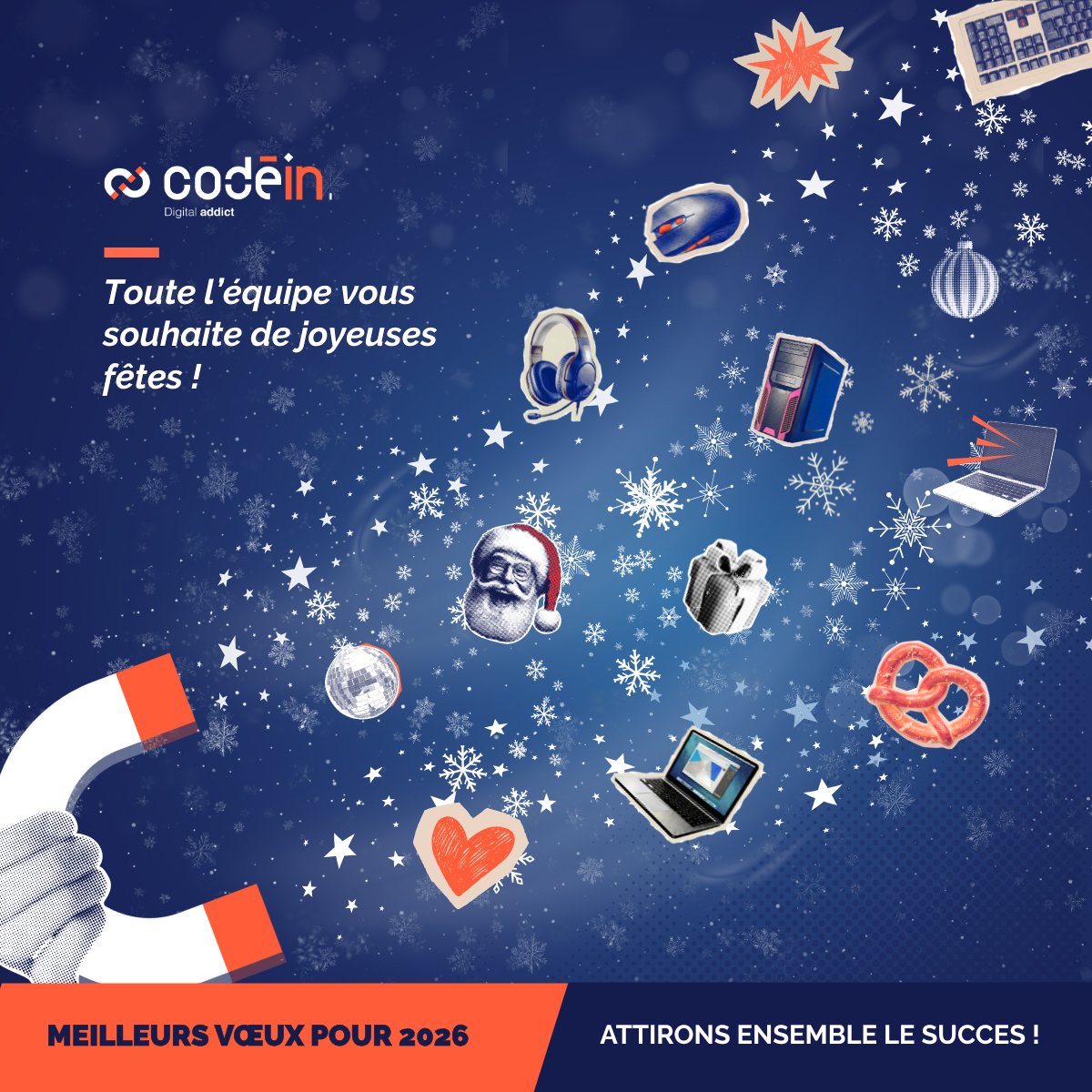 Clap de fin pour cette année ! 🎬

Toute la team Codéin vous souhaite d'excellentes fêtes de fin d'année. 🎄✨

On recharge les batteries et on revient en 2026, plus motivés que jamais pour attirer le succès avec vous ! 🧲🚀

À très vite !

#Codein #JoyeusesFetes #Hello2026