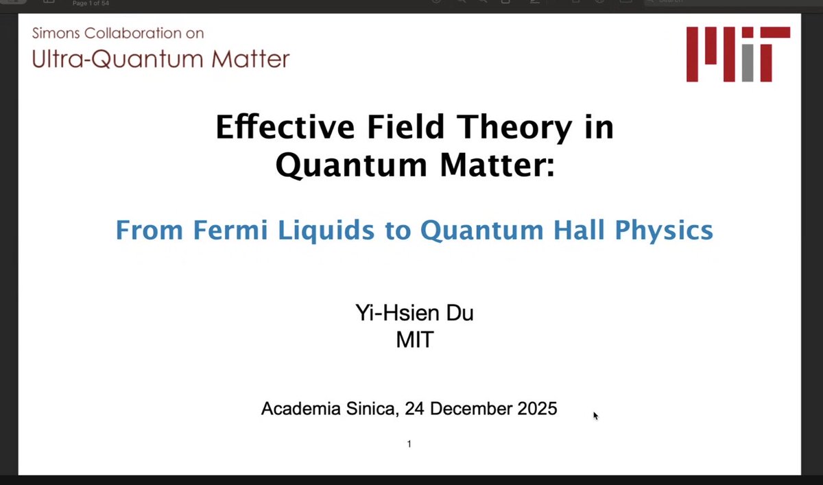 QMP_IOP_AS's tweet photo. We thank Dr. Du for sharing her interesting and impressive works on establishing a general framework with quantum field theory.
#IoPcolloquium
#QuantumMatter
#IYQ2025 https://t.co/sXrPsrRQ2i