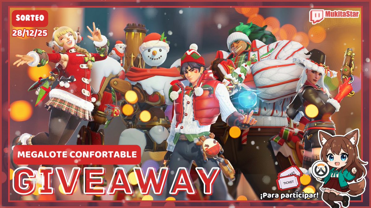 ⭐️ SORTEO EXPRESS⭐️
Megalote Confortable 💫
Requisitos:
✔️ Seguime en X, Twitch y TikTok → @Mukitastar
✔️ Etiquetá a un amig@
✔️ Dale RT + Like
✔️ Canjeá tu ticket en stream

- 📅 28/12/2025
¡Mil gracias a Blizzard y a <a href="/OverwatchLATAM/">Overwatch</a>!
#OW2LATAM #OW2CozyGiveaway