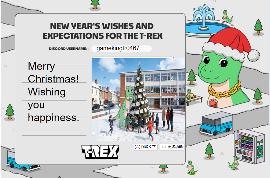 ivan_m214's tweet photo. @naokiendou1 @flavianlucy Merry Christmas! May your home be filled with warmth, your heart with gratitude, and your days with little surprises that make this holiday unforgettable.​#REXmas @TREX_chain https://t.co/e6cpcMQgIH