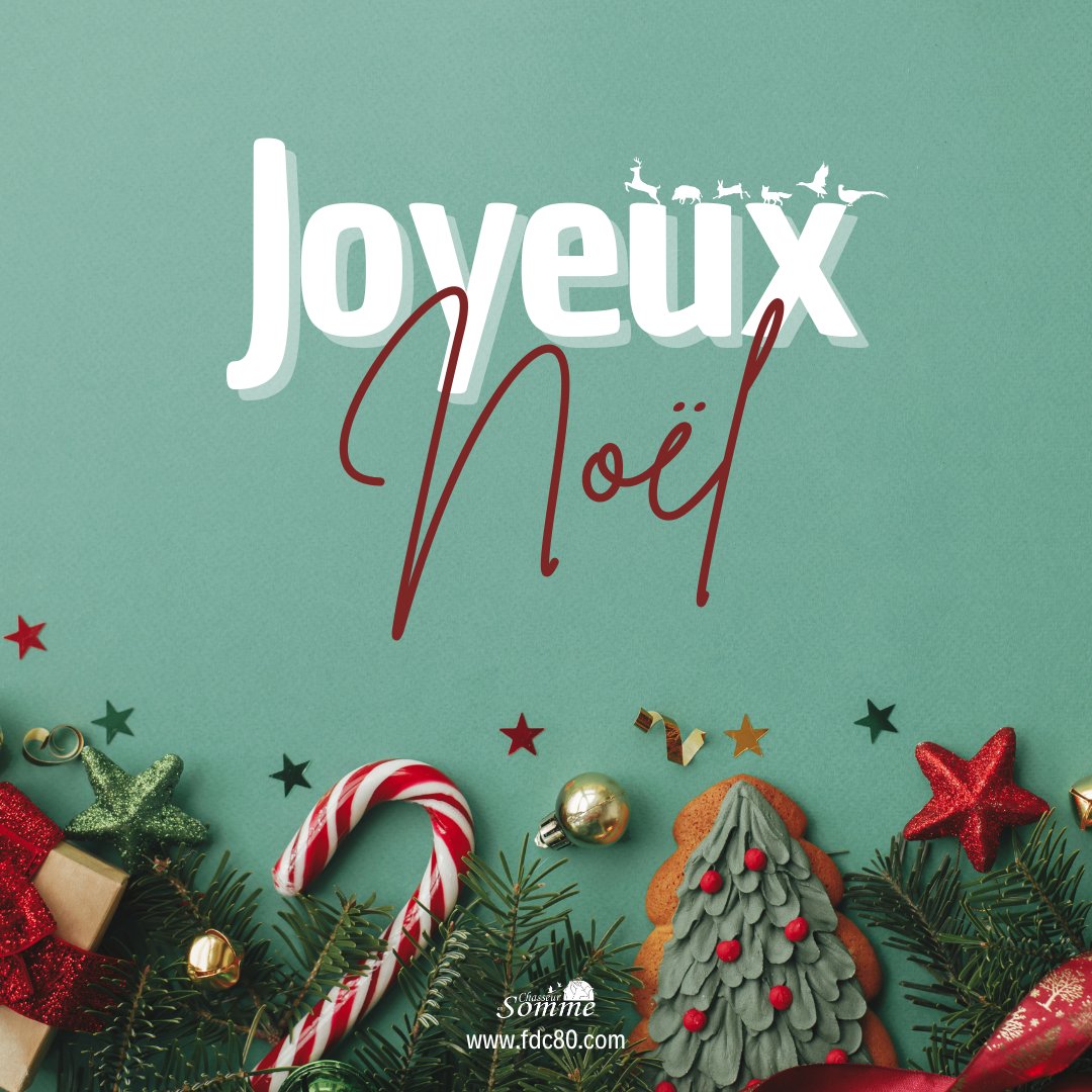 [ JOYEUX NOËL ] 🎁🎄
La #FDC80 vous souhaite à tous, un bon réveillon, un #JoyeuxNoël et de belles #chasses de fin d'année ! 🎅 Cet événement familial sera peut-être l'occasion de #partager un bon #repas composé de viande de #gibier. 🌟 Prenez soin de vous.