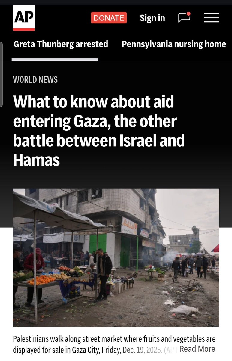 cogatonline's tweet image. Contrary to claims in the @AP article: 

1. 4,200 aid trucks enter Gaza weekly. Only about 20% of these are delivered through UN agencies, which is the basis for the figures the UN publicly reports. In parallel, all aid entry data is regularly presented at the CMCC to…