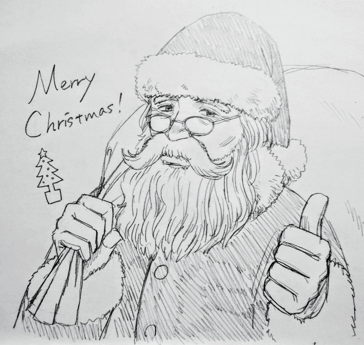 鉛筆書きサンタ🎅
Merry Christmas🎄