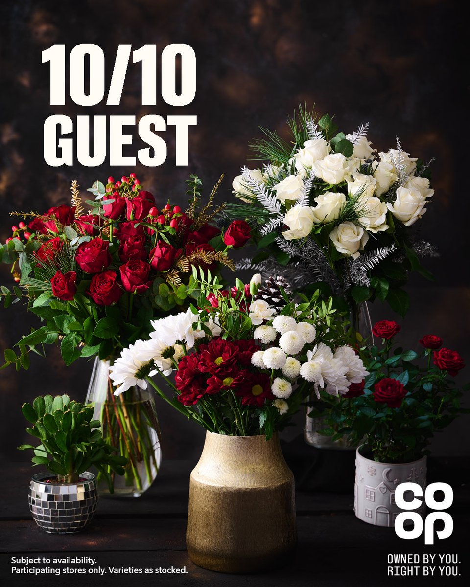 Don't turn up empty handed, be the perfect guest with <a href="/coopuk/">Co-op</a> festive blooms from £6 🌹 coop.uk/4aI8DKP