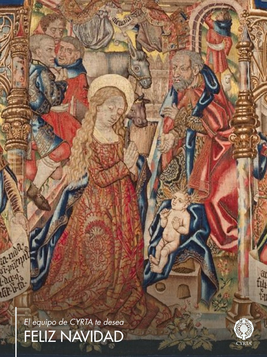 🎄✨ Desde #CYRTA queremos desearos a todos que paséis una #FelizNavidad llena de felicidad, salud y amor para todos 💙

📷 Fragmento del tapiz ‘Nacimiento de Jesús’. Bruselas, hacia 1492.
Galería de las Colecciones Reales, Patrimonio Nacional. Inventario nº 10005862

#patrimonio