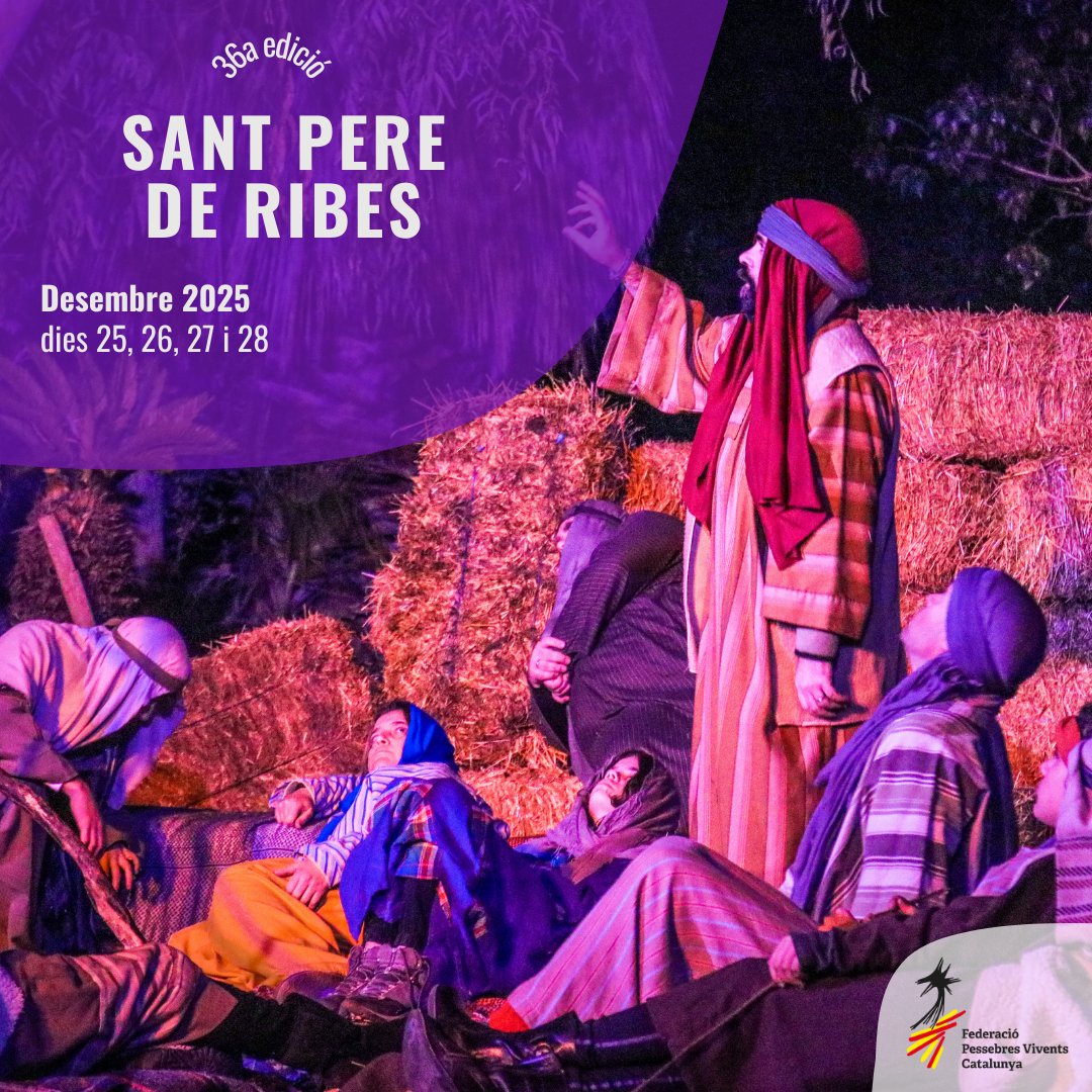 📍 Sant Pere de Ribes (Garraf)
📅 25, 26, 27 i 28 de desembre
🕕 De 18:00 h a 20:00 h (passis esglaonats)
🔗 pessebresvivents.cat
