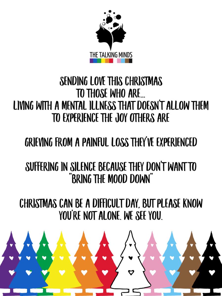 Christmas wishes from The Talking Minds🎅🏻
This season can be joyful, heavy, or somewhere in between &amp; all of that is okay. Be kind to yourself, check in on one another, &amp; remember you’re never alone. Your mind matters this Christmas. 

#MentalHealthMatters #ChristmasWishes 🎄💚