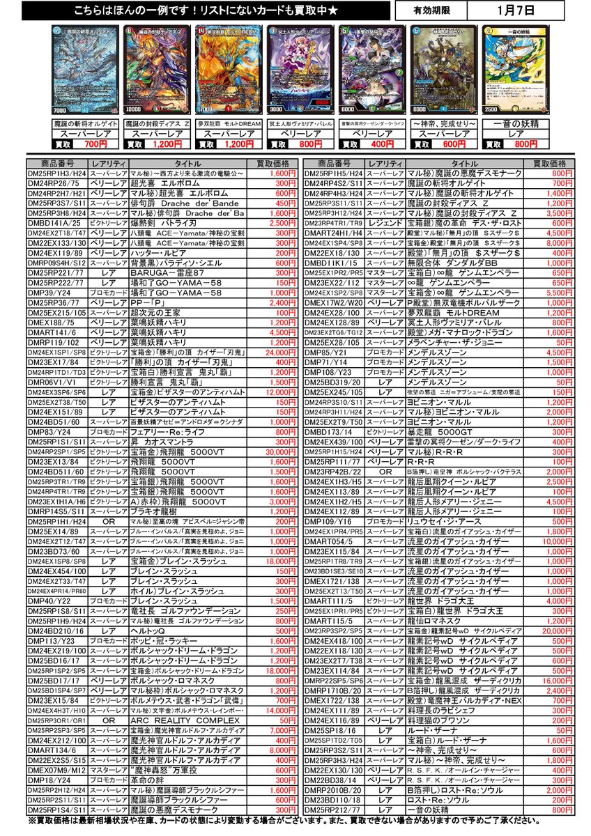 高価買取チラシ更新！（12/25～）※店舗の在庫状況により買取価格が