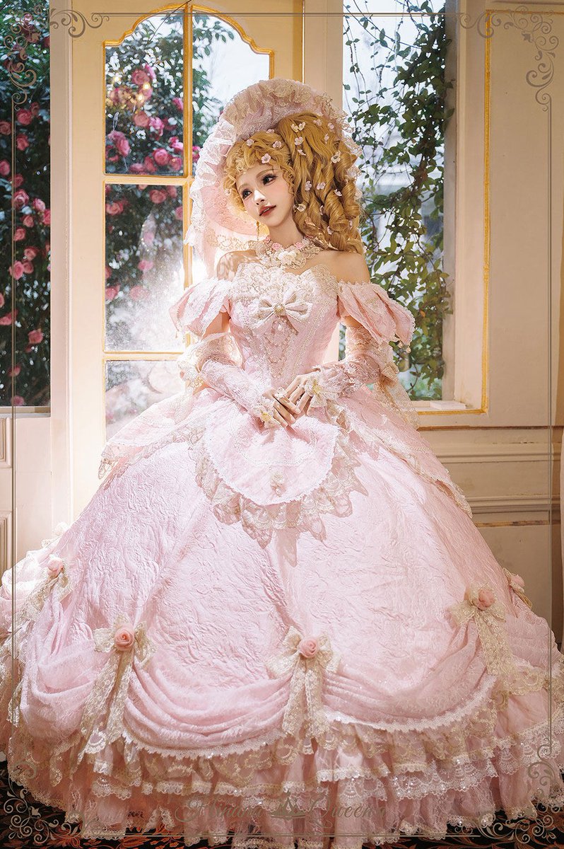 値下げしました♪Rosy luce ジャガードフリルドレス フリルボリュームチュール×バックシャンコードロングドレス セクシー