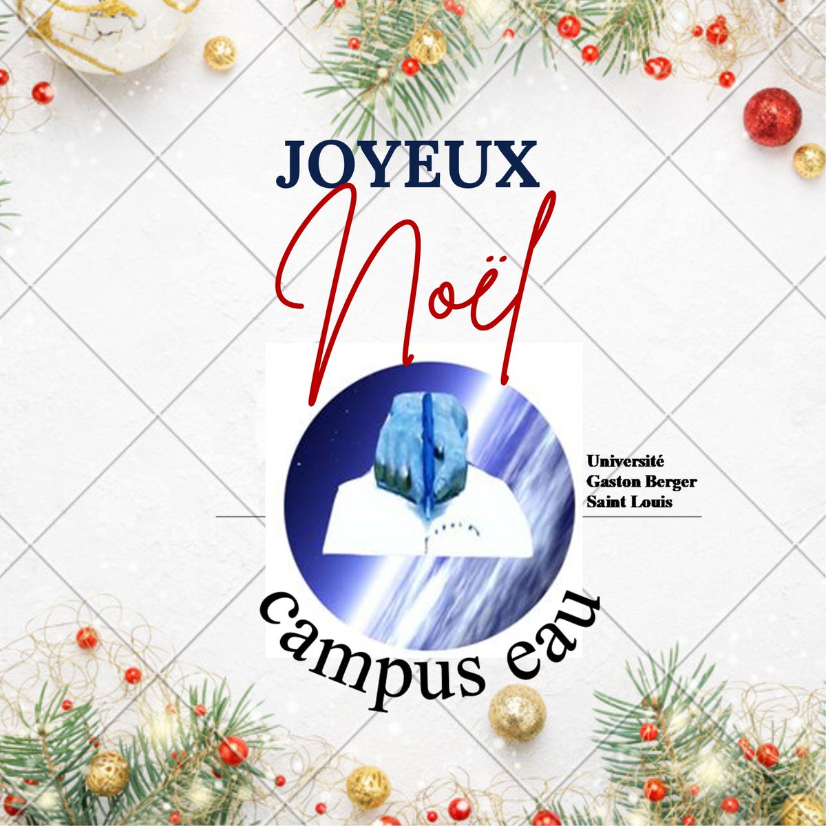 campus_eau's tweet photo. Le Campus Eau souhaite un joyeux Noël à ses membres, partenaires et à toute la communauté. Paix, partage et engagement collectif pour l’eau et le développement durable.
#JoyeuxNoël #MerryChristmas #CampusEau #Water #SustainableDevelopment https://t.co/U15NkuJQll