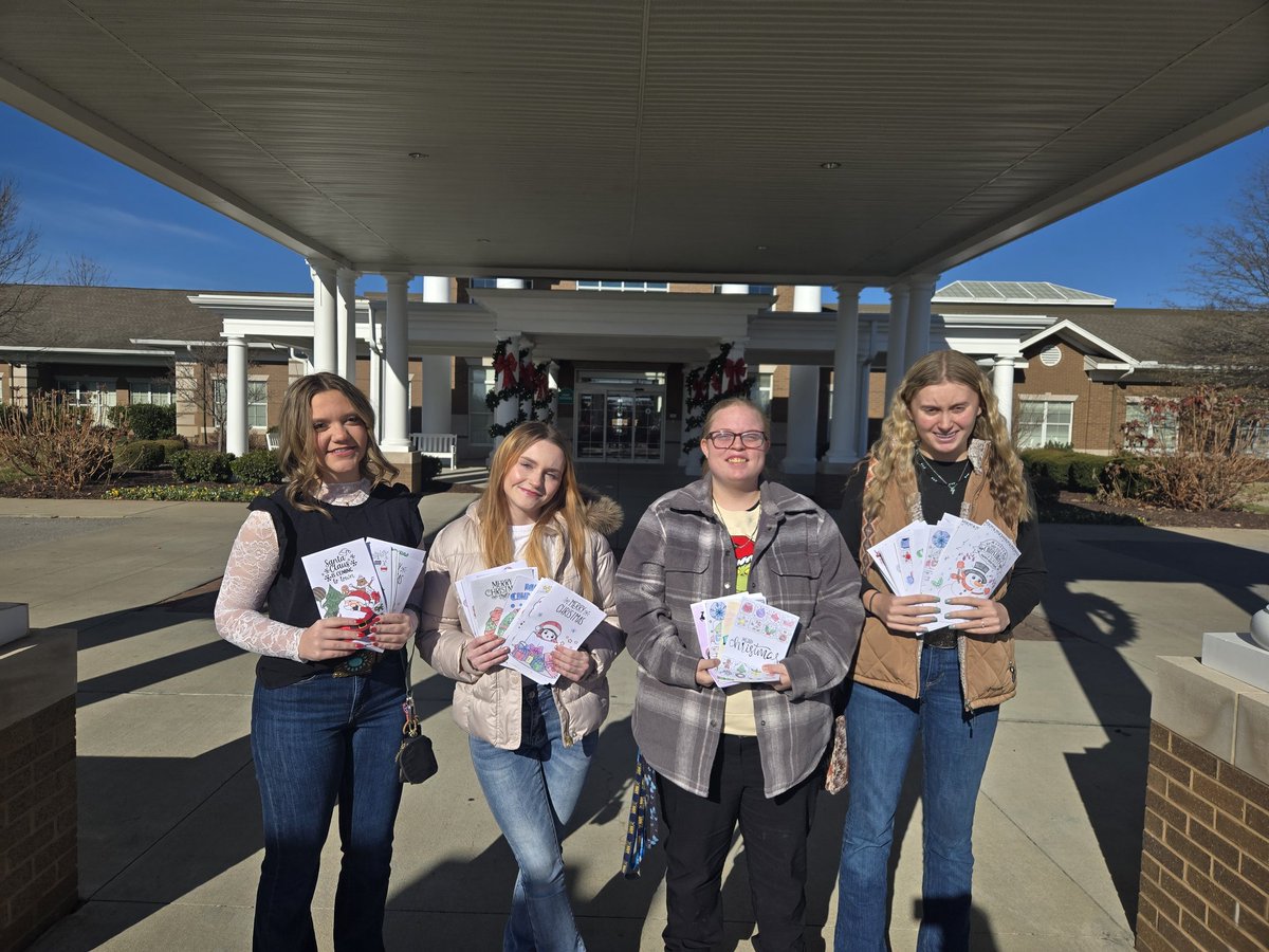 On the last day of school before Christmas Break we delivered Christmas Cards that were made by our chapter members to a local nursing home. After delivering the cards we stayed to play pictionary. The residents as well as our leadership team enjoyed every minute of it.