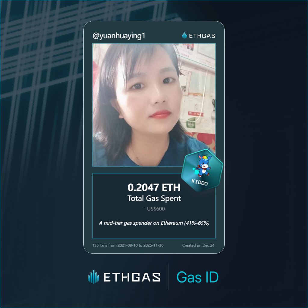 Discovered my Gas ID via ETHGas - turning my gas spend into rewards 🫘

As a Kiddo Jack, I've spent 0.2047 ETH on gas but earned 50 Beans back.

Get your Gas ID and Beans here: ethgas.com/community/gas-…