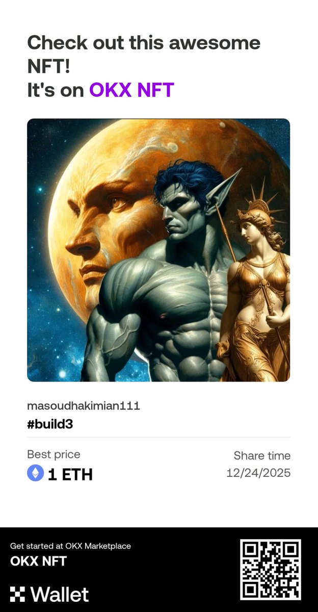 masoud_h38651's tweet photo. Discover the power of cosmic storytelling in my latest NFT collection on OKX!
Epic characters, bold visuals, and collector-grade energyβnow available at the best price.
1 ETH | Limited time
[https://t.co/ctlLDiZjcy
#NFTDrop #OKXNFT #DigitalArt #Build3 https://t.co/CHgyES45hJ