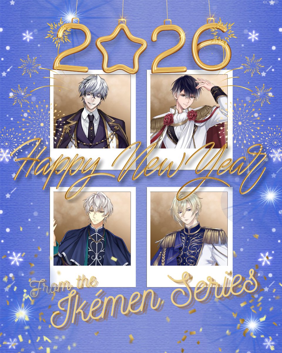 🥳🎆 Welcome to a New Year with all of your ikémen🥳🎆

🫶🏻Thank you as always for all your love and support,
and let's look forward to more fun and romance this year!❤️❤️❤️

Cheers to 2026✨✨🎉🎉🎉

#ikemenseries
#cybird
#ikesen
#ikevamp
#ikepri 
#ikevil