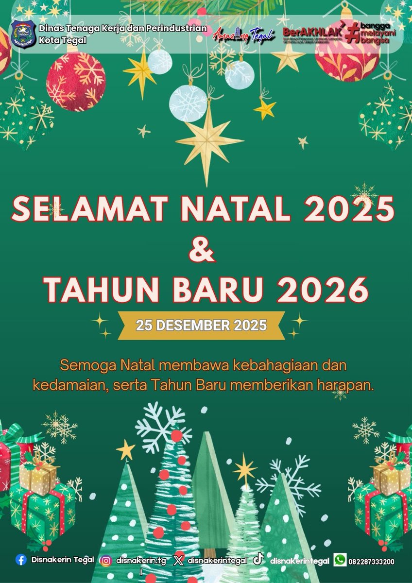 SELAMAT NATAL DAN TAHUN BARU 2026

#disnakerin 
#kotategal 
#natal
#MerryChristmas 
#AvengersDoomsday