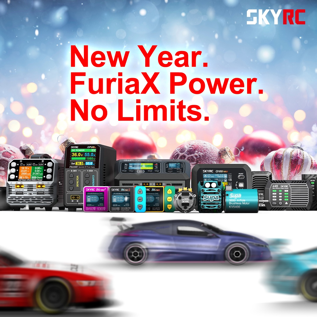skyrc's tweet photo. New Year. FuriaX Power. No Limits.
SkyRC wishes you a New Year with no limits!
#FuriaX #NoLimits #NeoPower #RCPerformance #NewYearDrive #SkyRC https://t.co/U94DBTXnmB