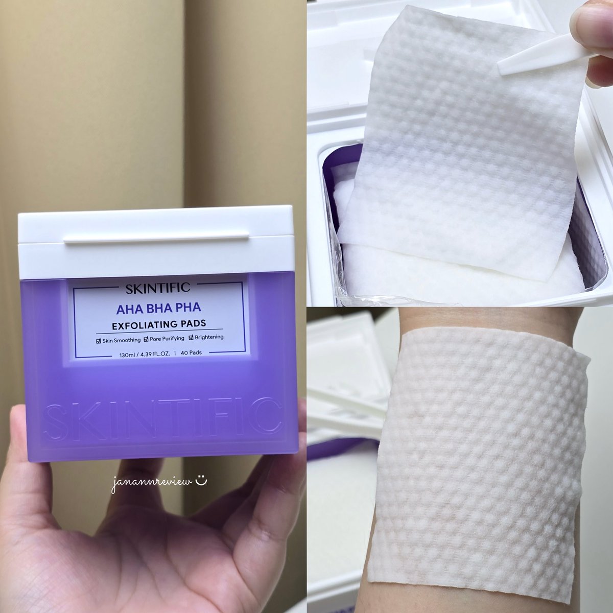 ต้องเรียกตัวนี้ว่าแพดผิวเนียนละนะ เพราะใช้แล้วผิวเนียนขึ้นจริง ตัวแพดเค้ามีสองด้าน ด้านนูนช่วยผลัดเซลล์ผิว ส่วนด้านเรียบช่วยปลอบประโลมผิว จะใช้เช็ดแบบโทนเนอร์แพดหรือจะมาส์กทิ้งไว้ก็ได้ เรารู้สึกช่วงที่ใช้ตัวนี้ผิวเรียบขึ้นอะ รูขุมขนกระชับขึ้นด้วยย รองพื้นเกาะหน้าดีกว่าเดิมอีก 👍🏻