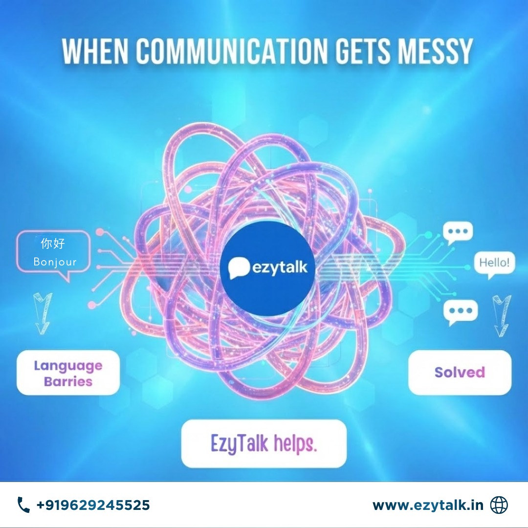 Ezytalk's tweet image. 🌐💬 Communication getting messy?
 EzyTalk makes it clear.Break language barriers.
Connect globally.
Communication, solved ✔️🌐 ezytalk.in
#ezytalk #globalcommunication #saastech