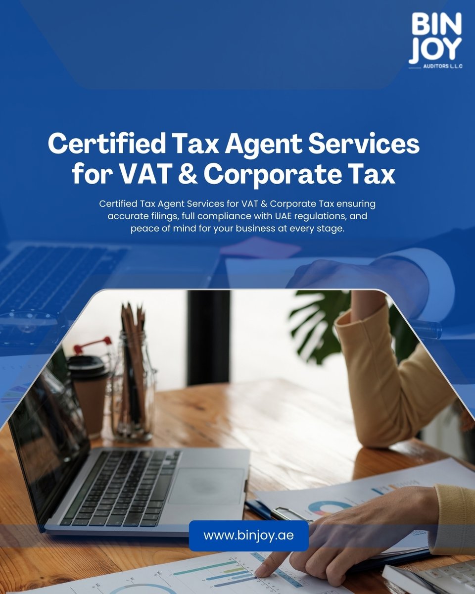 BinjoyUAE's tweet photo. Certified Tax Agent Services for VAT &amp; Corporate Tax  ensuring accurate filings, full compliance with UAE regulations, and peace of mind for your business at every stage.
#taxagentservices #corporatetax #BINJOY #VAT #corporatetax https://t.co/IK2qQKZGRZ