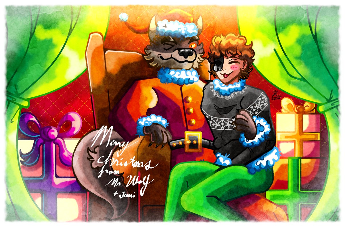 Javieriane's tweet photo. A Christmas Gift to my dear friend @Doormctt  for his discord servers secret santa~ I hope he had fun with Mr. Wolf! https://t.co/THynDwvFSP