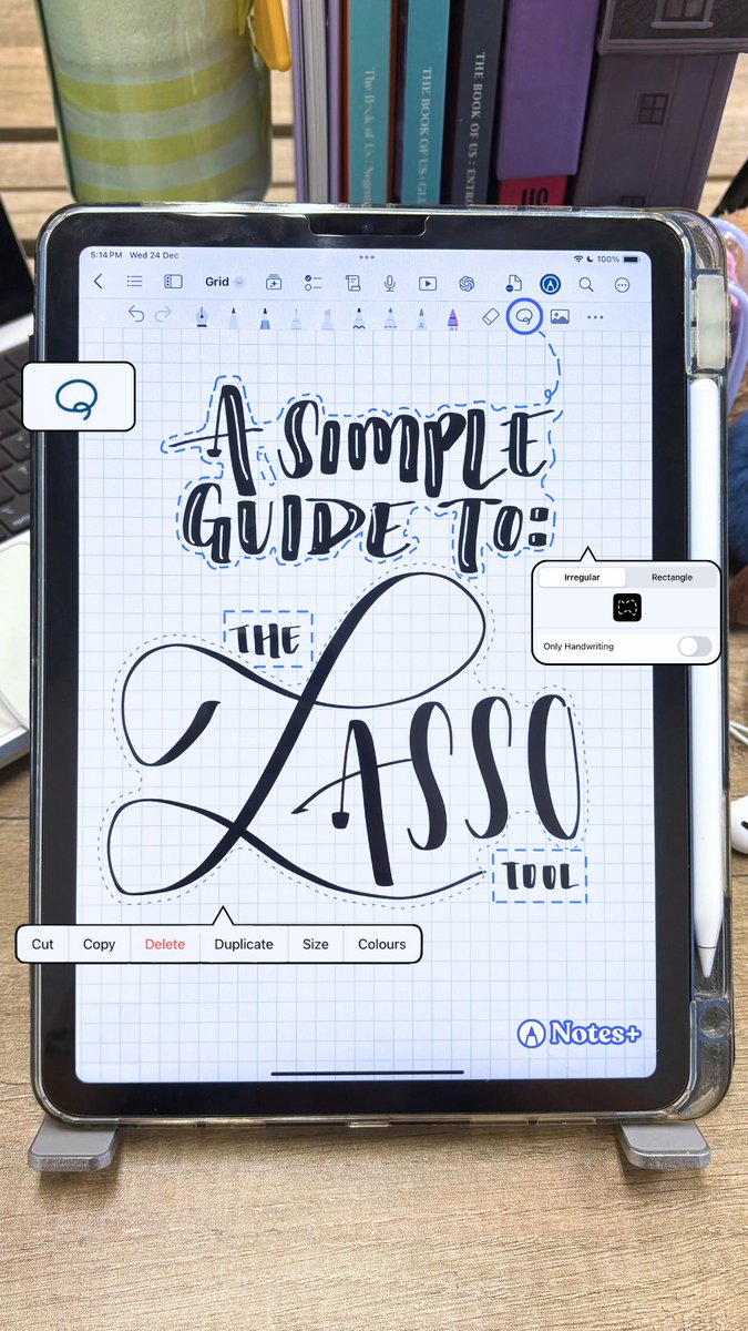 notesplus_app's tweet photo. A simple guide to using the lasso tool ✍️ Here's how to copy paste your writing (and more!!) ✨

#notesplus #ipad #studytwt #digitalnotes #digitalnotetaking https://t.co/uEOsDUrAAr