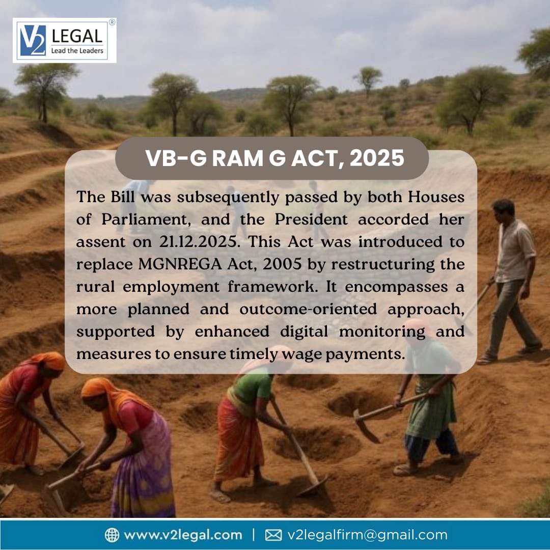 V2Legal's tweet photo. Another Beneficial Labour Legislation — or a Paradigm Shift? ⚖️

#LabourLaw #VBGRAMGAct #MGNREGA #NewLegislation #RuralEmployment #IndianParliament #PolicyReform #LawStudents #LegalAnalysis #V2Legal https://t.co/vFET3kgfvU