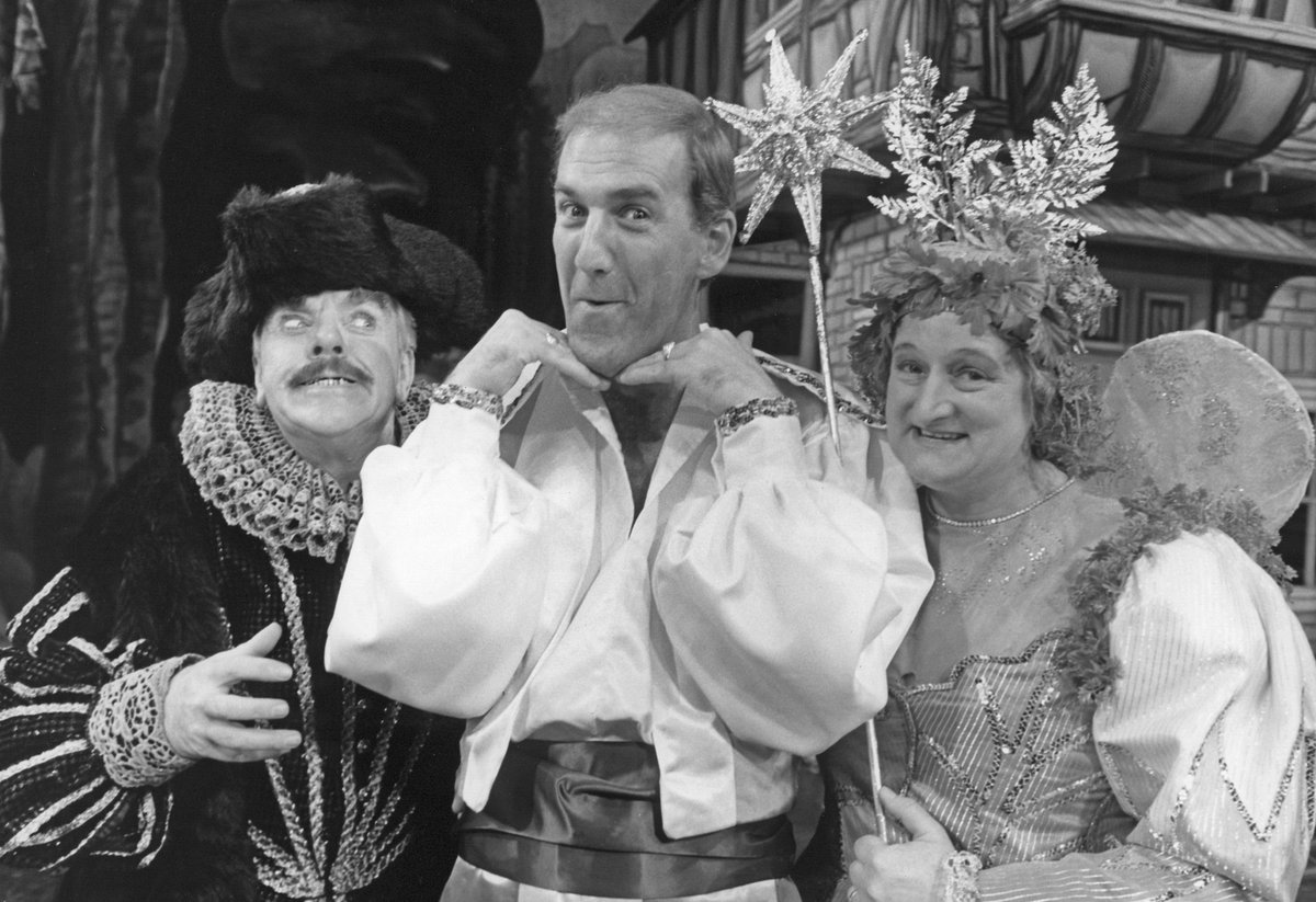 Day 3 of #PantoChristmas: Manchester Palace, 1986 
A legendary trio at the dress rehearsal for ‘Jack and the Beanstalk’:
Windsor Davies
Russ Abbot
Bella Emberg
A masterclass in Panto comedy! Who remembers seeing this iconic cast at the Palace Theatre? 
<a href="/mirrorpix/">Reach Licensing</a>