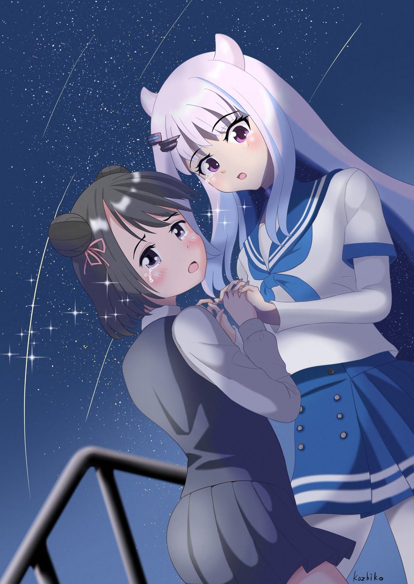 #黒江Web合同5
開催ありがとうございました！

クリスマスイブに環さんに逢いたくなって涙が溢れて止まらない黒江ちゃんと、そばにいて貰い泣きしちゃう桜子さんを描きました😢