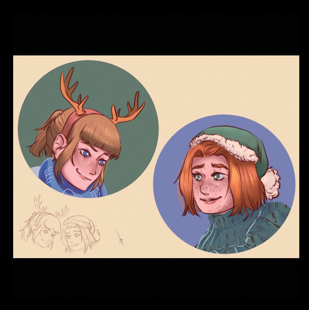Radgtrd's tweet image. Merry Christmas 💚💙 !  I made matching Swannsong profil pictures for the event  🤭✨
I also have a Bloom &amp;amp; Rage really short comic planned as a gift but I’m very late on it   👉👈