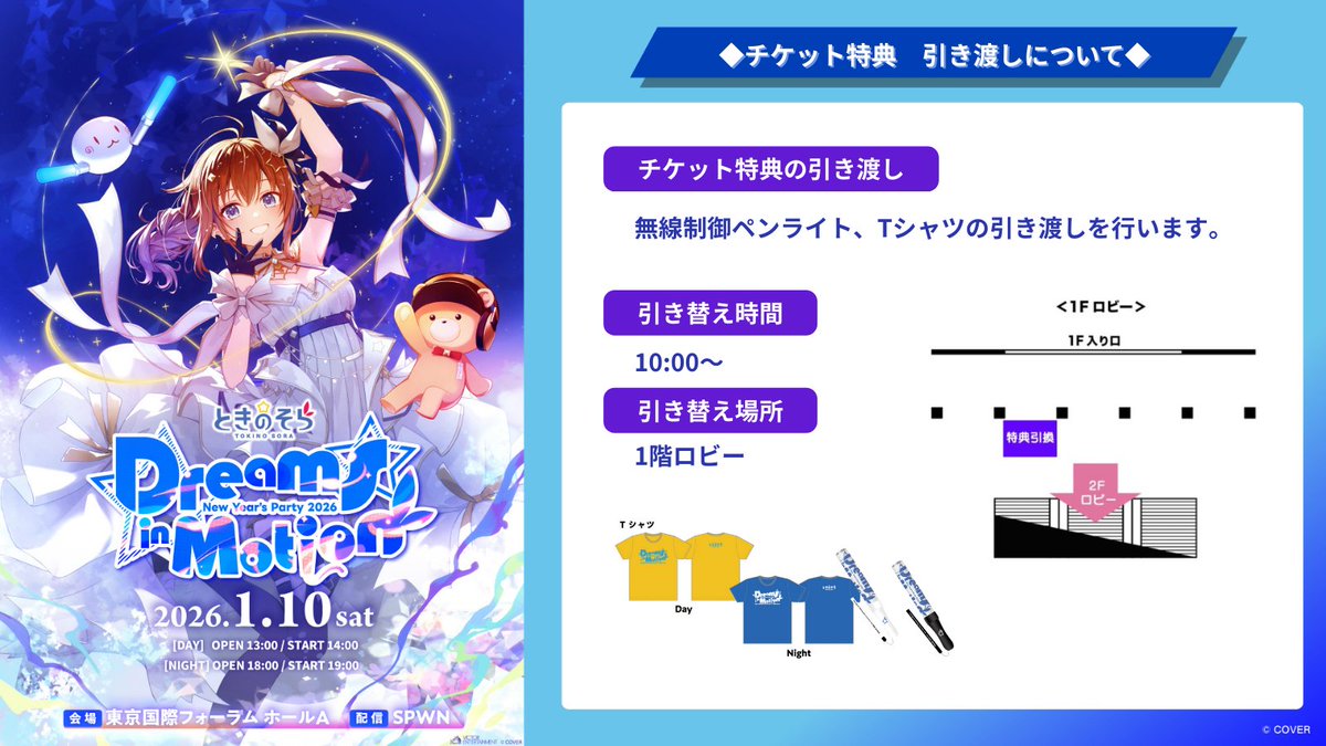 そらぱ2026 チケット特典の引き渡しについて ・無線制御ペンライト ・T