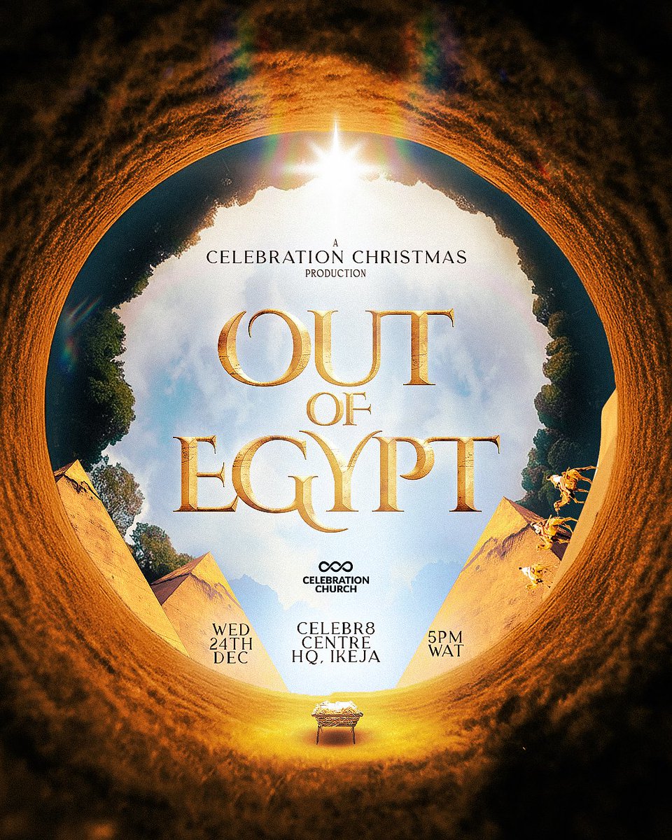It’s happening this evening <a href="/cci_ikeja/">CCI Ikeja Campus</a> 

Our Christmas Carol Service, tagged CANTATA, promises a powerful blend of music, storytelling, and worship.

🎭 Featuring a special stage play: “Out of Egypt.”

🕔5:00 PM
📍Celebr8 Centre HQ, Vori Close, Acme Road, Ogba, Ikeja, Lagos

Come