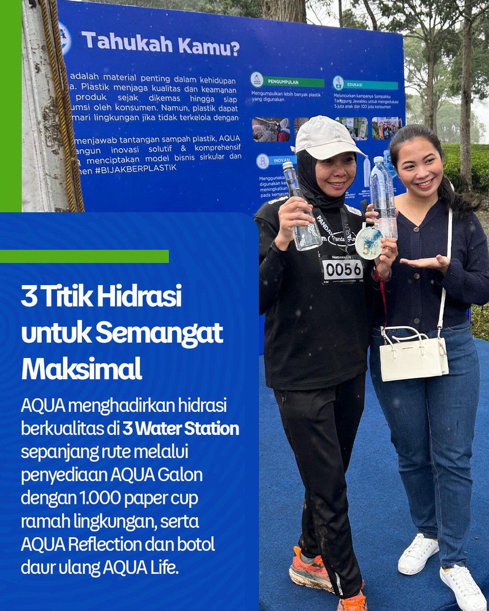 aqua_lestari's tweet photo. AQUA hadir di Pandawara Run Vol. 2 untuk hidrasi para pejuang bumi! 

Sebagai bentuk nyata dukungan AQUA untuk gaya hidup sehat dan lingkungan, kami hadir mengawal langkah para runners di 3 titik Water Station. Tersedia AQUA galon dengan 1.000 paper cup ramah lingkungan https://t.co/4e4ookISmi