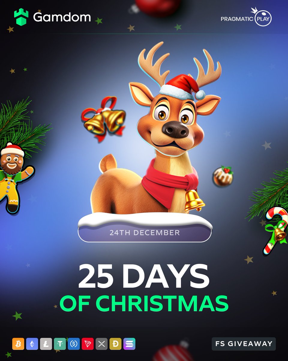 gamdom's tweet photo. 🎄25 Days of Christmas🎄

1500 lucky players got Free Spins on Santa’s Slay by Pragmatic Play 🎅

Check your accounts!

📩 More info on our Promotions page https://t.co/Z8VczXJNKQ