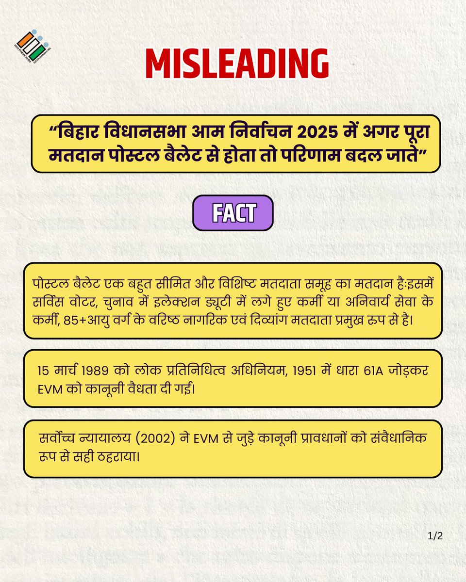 hpelection's tweet photo. #ECIFactCheck Know the facts and the reasons right !! #VerifyBeforeYouAmplify #ECISVEEP https://t.co/HAFdgXPamc